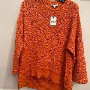 Orange sweater from a local boutique. Will need a cami/tank underneath it.